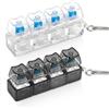 Generico 2 Pezzi Tastiera Fidget Toy - 4 Pulsanti 7 Colori Tastiera Giocattolo Luminosa, RGB Lucis Tastiere Meccaniche Giocattolo Clicker Per Alleviare Lo Stress, Portachiavi Portatile Per Viaggio E Ufficio