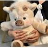 Generico Peluche Mucca che Corre, Giocattolo di Peluche di Cinghiale Selvatico, Zampe Mobili Interattive, Adorabile Bambola Antistress 45 cm, Animali di Peluche Morbidi per Bambini, Donne (Cachi)