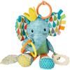 Infantino Go Gaga Peanut The Elephant Activity Pal, Clip on pram And Pushchair Newborn Baby & Sensory Toy, teether And Clacker