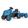 Smoby - Trattore Farmer XL blu, 7600710129, +5 anni, con rimorchio removibile, sedile regolabile, cofano apribile