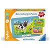 Ravensburger Tiptoi Puzzle 00229 - Primi 3 puzzle: animali da fattoria, simpatici puzzle a cornice per bambini dai 2 anni in su
