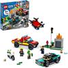 LEGO City Fire Rescue & Police Chase Building Set 60319 - Kid's Fire & Police Build, Featuring 3 minifigures, Emergency Truck, Patrol Car, Motorcycle Toys, Gifts for Boys and Girls Age 5+ Years Old
