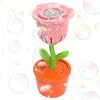 DAWCBVJQ Macchina a bolle automatica, produttore di bolle automatico - Rose Flower Battery Operated Bubble Blower con luci a LED che cambiano colore,estivo estivo portatile a prova di perdite per