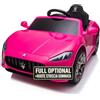 TOYSCAR Macchina Elettrica Per Bambini Maserati Gran Cabrio con Sedile in Pelle Auto Elettrica Per Bambini Telecomandata Porte Apribili Doppio Motore Elettrico 12V Carico 25 Kg TOYSCAR Rosa