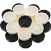 LRXIYODE Set 24 Pezzi Pedine della Dama in Plastica Bianco e Nero Accessori Gioco da Tavolo Backgammon e Scacchi Ricambio Compatto e Portatile per Giocatori di Tutte le Età