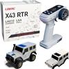 captainrc LDARC 1/43 Mini RC Crawler RTR RC Rock Truck 4x4 2.4Ghz Hobby Grade RC Car Model Vehicle RC Buggy, viene fornito con un corpo bianco fai da te(Pessimista)