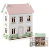 RELAX4LIFE Casa delle Bambole Realistica, Casetta in Legno per Bambini a 3 Piani e 5 Stanze con 1 Balcone, Casa delle Bambole Gigante con Mobili Divertenti, Multicolore, 61 x 26,5 x 71 cm (5)