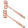 SOPOTUTU Martelletto di Legno per Aula di Tribunale 2 Pezzi, Martello Giudice Decorativo in Legno Naturale 42x90mm, Accessorio Professionale per Avvocati e Aste, Suono Autoritario