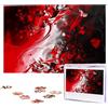 KHIRY Puzzle astratto rosso, nero e bianco, 1000 pezzi, puzzle personalizzati, foto, puzzle per immagini di famiglia, per adulti, matrimonio, compleanno (74,9 x 50 cm)