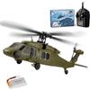 WYFTOY K170 UH60L Elicottero RC per Principianti Adulti, Modello di Elicottero Radiocomandato Flybarless 2,4G 4CH con Mantenimento dell'Altitudine, Doppio Motore Brushless, Giroscopio a 6 Assi, 1