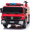 FINOOS Autocarro elettrico del pompiere per Bambini 12V Firetruck, Ruote Gomma con Telecomando 2,4 GHz 1-5 Anni (Rosso)
