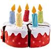 HABA 304105 - Torta Compleanno, Accessori per Negozio e Cucina per Bambini, Torta in tessuto da 5 pezzi con candele rimovibili, Giocattoli dai 3 anni in su