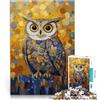 AITEXI Puzzle da 1000 pezzi per adolescenti Gufo nello stile di Gustav Klimt Gioco rompicapo con pezzi completamente interconnessi di forma casuale 52x38cm