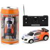 LYEAA Lattina di Mini Lattine RC Auto a Batteria in Plastica Telecomandata Veicolo da Corsa Luci a LED Micro Auto da Corsa con Blocchi Stradali for Bambini Ragazzi (Arancione)