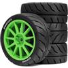 Caruner 4 pneumatici per ruote auto RC 68 x 27 mm mozzo esagonale 12 mm RC parti di ricambio per auto RC 1/10 MST Rally Tamiya XV02 TT01 KYOSHO HPI Sakura YOKOMO Touring RC Car (verde)
