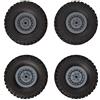 Dilwe Pneumatici per Ruote Auto RC, 4 Pezzi Ruote in Gomma 1/16 Ruote di Ricambio ricambi Camion telecomandate compatibili con 1/16 WPL Auto B14 B16 B24 RC