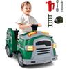 RELAX4LIFE Auto dei Pompieri per Bambini 12V, con Pala, Chiave Inglese, Estintore, Casco Protettivo, Musica, Allarme & Clacson, Auto Elettrica per Bambini 37-95 Mesi (VERDE)