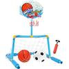 Bollisate Canestro da Basket per Piscina,Gioco Acquatico 2 in 1 con Porta da Calcio | Accessorio Interattivo con 2 Palloni E Pompa per Bambini 4 Anni Adulti Esterno Interno Spiaggia Giardino