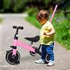 HUOLE Triciclo Bambini, Triciclo Bimba e Bimbo con Maniglione ad Altezza Regolabile, Max 25 kg, Giochi per Bambini 18 Mesi, 2-5 Anni, Ruote Silenziose, Asta di Spinta-3 in 1 (rosa)