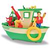 Smoby Simba 109251074002 - Sam Le Pompier - Barca da Pesca Galleggiante - Gru Mobile + argano Meccanico - 1 Statuetta Inclusa - Verde