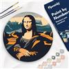 Figured'Art Dipingere con i Numeri su Disco di Legno da 30 cm - Paint by Numbers, Monnalisa La Gioconda, Passatempo per Adulti, Kit Completo, Hobby Creativi - Quadri fai da te
