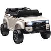 AIYAPLAY TOYOTA Land Cruiser Macchina Elettrica per Bambini 3-8 Anni, 12V 3-5 km/h Auto Elettrica Bambini con 2 Motori, Sospensioni, Telecomando, Cintura 3 Punti, Bluetooth, USB, Musica, Fari, Bianco