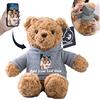 MeterBear Orsacchiotto Peluche Personalizzato con Nome Foto, Orsetto di Peluche Teddy Bear come Regali Personalizzati per lui Natale Regali Compleanno San Valentino Anniversario (26cm)