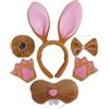 kowaku Set di Costumi da Coniglio Pasquale Accessori per Costumi Cosplay per Bambini, Marrone