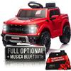 TOYSCAR Auto Elettrica Bambini Ford Raptor 12V Fuoristrada con Telecomando Porte Apribili, Bluetooth Luci LED e TAPPETINI Inclusi (Rossa)