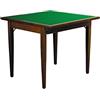 Karn, Tavolo da Gioco Poker pieghevole 90x90, in faggio massello colore noce verniciato, hand made in Italy by Del Fabbro