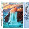 Figured'Art Dipingere con i Numeri - Paint by Numbers Cascata E Cavalli, Passatempo per Adulti, Kit Completo, Hobby Creativi - Quadri fai da te 40x50cm senza cornice