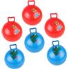 LRXIYODE Palla da Saltare per Bambini in PVC Gonfiabile Manico, Design Cartoon, 6 Unità, Giocattolo per Saltare