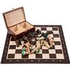 SQUARE GAME SQUARE - Professionale Scacchi in legno Set n. 5 WENGE + 2 x Extra Donna - Scacchiera in legno + Pezzi degli scacchi Staunton 5