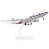 QIYUMOKE 747 Malaysia Modello di Aereo a Scala 1/300 - Boeing 747 Diecast Metallo Kit per Adulti (con Supporto) - Regali per Appassionati di Aviazione, Collezionare - L: 20