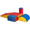 LIFEZEAL Set di 6 forme di giochi morbidi da arrampicata per bambini di grandi dimensioni con scivolo (rosso)