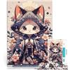 AITEXI Puzzle 1000 pezzi per adolescenti Kimono giapponese a forma di gatto Rompicapo per Ogni pezzo è unico - Gioco divertente e stimolante per tutta la famiglia 52x38cm