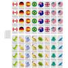 SVCEQZE Set di tessere Mahjong, set MAh Jongg | Set di puzzle Mahjong a blocchi,Design della bandiera nazionale di MAh Jong, 64 tessere Mahjong, set di giochi portatili per bambini e adulti