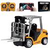 Ledovan 1:64 RC giocattolo escavatore telecomandato, 2,4 GHz luce ed effetti sonori per bambini, mini carrello elevatore con forchette di ricarica, pallet, veicoli da costruzione in lega giocattolo