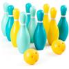 Ameble Set da bowling per bambini con 10 birilli e 2 palline, giocattoli sportivi in plastica per interni ed esterni con birilli facili da colpire per bambini piccoli, giochi di coordinazione occhio-