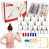 SUNOYA 18pcs Coppettazione Massaggio Set, Grandi Dimensioni Coppettaziones Sottovuoto, Coppette Massaggio, Coppettazione Biomagnetico Per Corporeo A Sollievo Fisico Kit Professionale Di Grado Medico