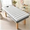 YSPZDQ Materasso Massaggiante Spesso e Morbido, Cuscino per Massaggi Antiscivolo, Materasso Pieghevole con Memory Foam in Lattice, con Foro Viso e Cinturini per SPA, Salone, Hotel, Casa(White,70 x 185 x 6cm)