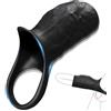 Girlove Guaina Pene con Anelli - Indossabile Sex toys - Erotici Maschili Anello Vibrante - 10 Modalità di Vibrazione - Giocattoli Sessuali Coppie - per L'Erezione del Pene (ydl-005)