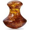 CRYSTALLOVE Fungo Gua Sha - pietra per massaggio facciale - ambra cognac - forma di fungo - per viso, occhi, gonfiore della pelle del viso - pietra da massaggio