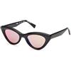GUESS NORMAL CAT OCCHIALI DA SOLE DONNA CON CERCHIO COMPLETO, Nero, 50, Nero lucido, 50