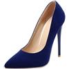 LOVOUO Tacchi Sexy Alti Decolte Donna Tacco a Spillo a Punta Eleganti Slip on Scarpe (40 EU, Blu)