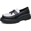 RIXANT Mocassini da uomo in pelle con nappe, slip-on, scarpe eleganti con plateau, suola antiscivolo, abbigliamento casual da lavoro e da festa(Wei�,41 EU)