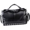 Warmhm Borsa Tracolla Donna in Pu Nera Borchie, Leggera e Pratica, Grande Capacità, per Party e Shopping alla Moda