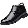 Generic Scarpe Eleganti Invernali da Uomo Impermeabili in Vera Pelle, Morbide, Foderate in Pelliccia, Alte, for Occasioni di Lavoro da Uomo(Black,44 EU)