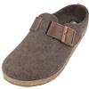 HAFLINGER Grizzly Chicago - Pantofole in feltro con suola in gomma, con fibbia unisex, Marrone, 44 EU