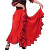 LYXYGMV Gonna da flamenco lunga, costumi da ballo spagnoli con volant, da donna, for spettacoli teatrali classici Per il Flamenco(Red,L)